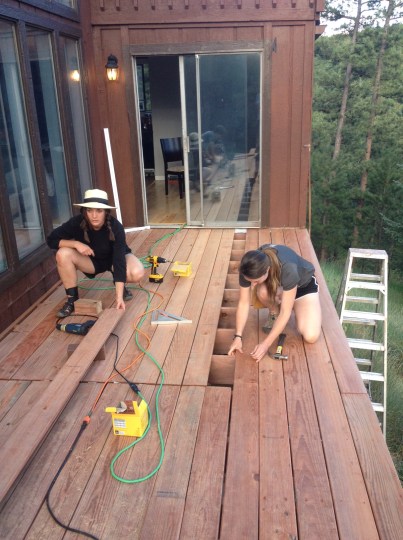 Me & my sister doing construction!