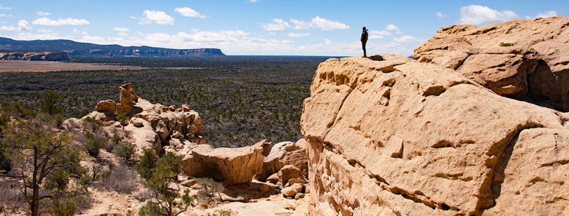 Sandstone bluffs overlook El Malpais