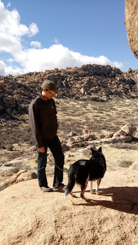 Hiking with dog Indian Bread Rocks Recreation Area
